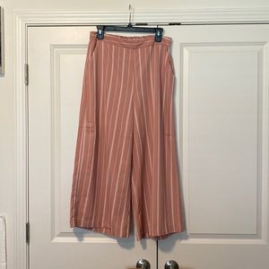 Striped wide leg pants